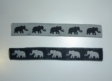Olifantenband 16mm (50 m), Grijs-Zwart